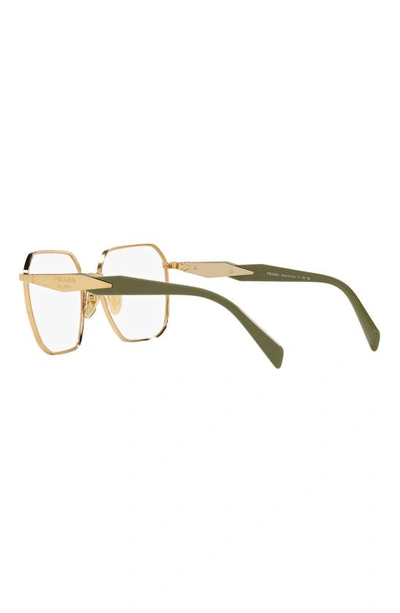 Shop Prada 53mm Square Optical Glasses In Gold