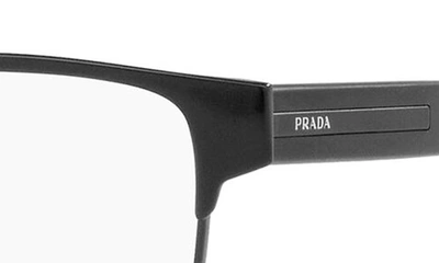 Shop Prada 55mm Square Optical Glasses In Matte Black
