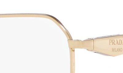 Shop Prada 53mm Square Optical Glasses In Pale Gold