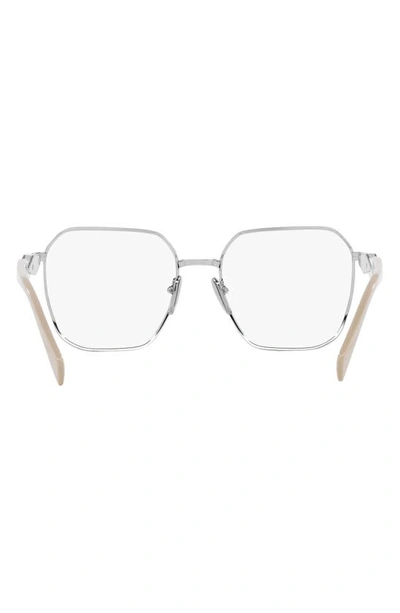 Prada 53mm Square Optical Glasses In Pink Gold