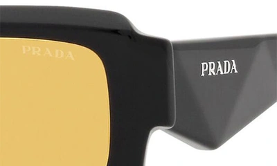 Shop Prada 55mm Cat Eye Sunglasses In Black Yellow