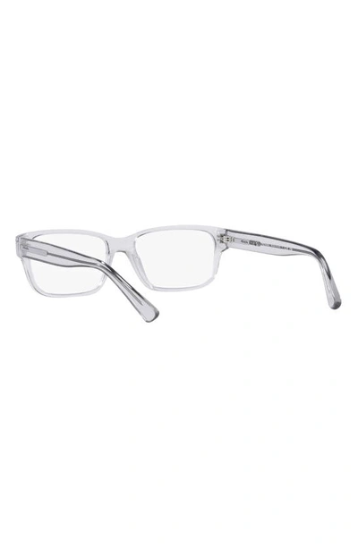 Prada 56mm Rectangular Optical Glasses In Shiny Gunmet
