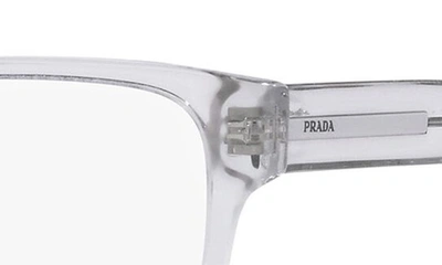 Prada 56mm Rectangular Optical Glasses In Shiny Gunmet