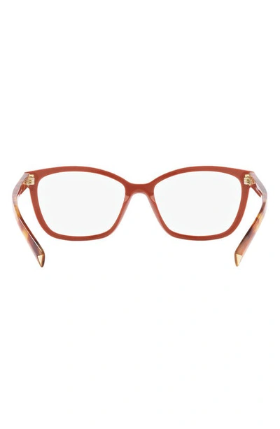 Shop Prada 55mm Rectangular Optical Glasses In Red