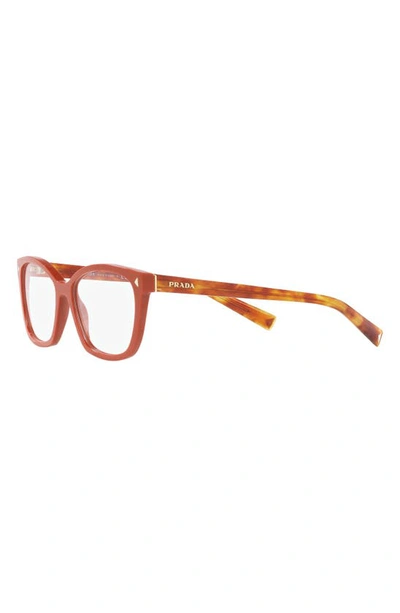 Shop Prada 55mm Rectangular Optical Glasses In Red