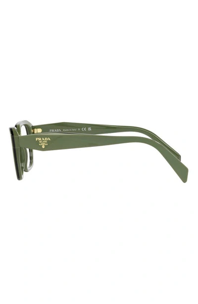 Shop Prada 52mm Square Optical Glasses In Green