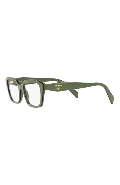 Shop Prada 52mm Square Optical Glasses In Green