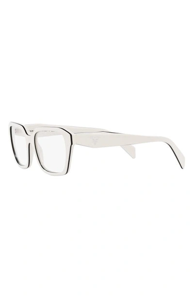 Shop Prada 52mm Square Optical Glasses In White