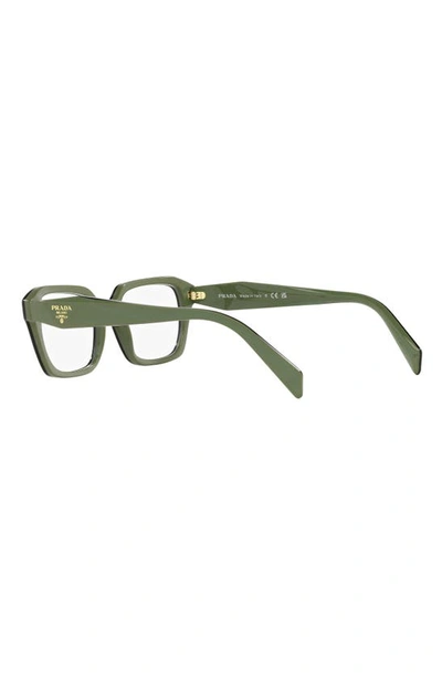 Shop Prada 52mm Square Optical Glasses In Green