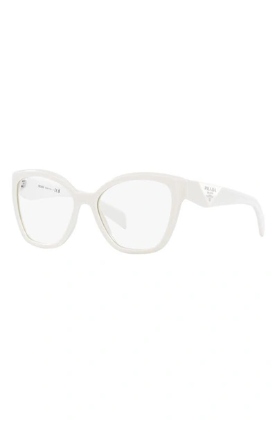 Shop Prada 54mm Square Optical Glasses In Bone