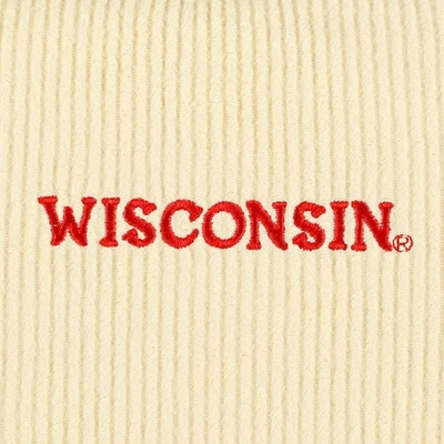 Shop League Collegiate Wear Cream Wisconsin Badgers Timber Cropped Pullover Sweatshirt