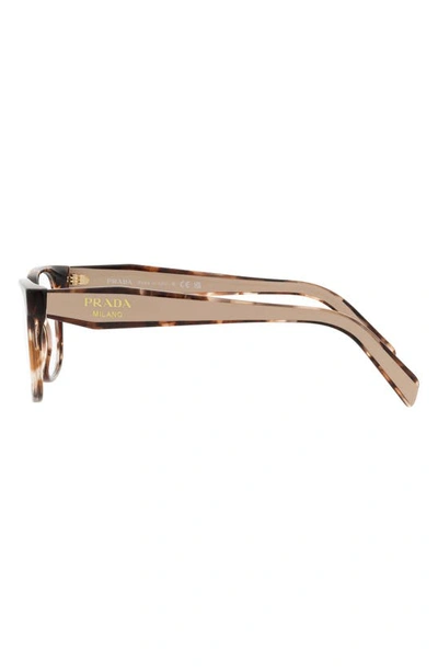 Prada 54mm Rectangular Optical Glasses In Caramel