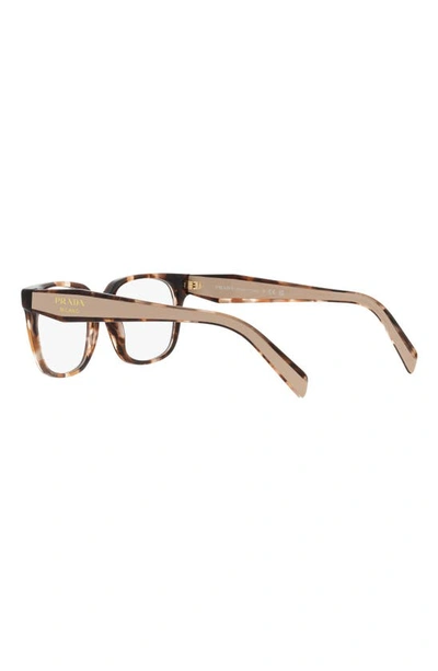 Prada 54mm Rectangular Optical Glasses In Caramel