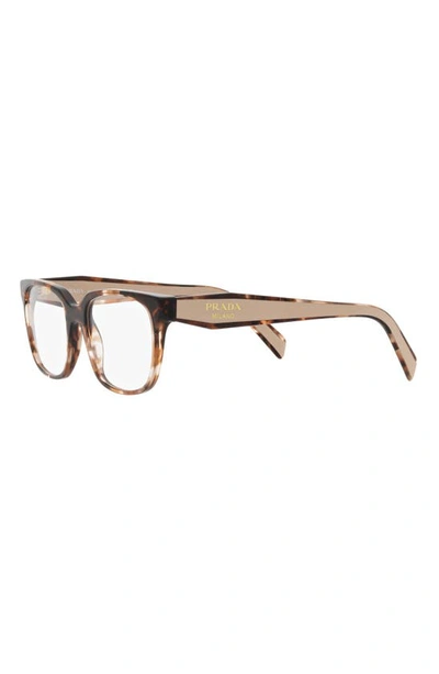 Prada 54mm Rectangular Optical Glasses In Caramel