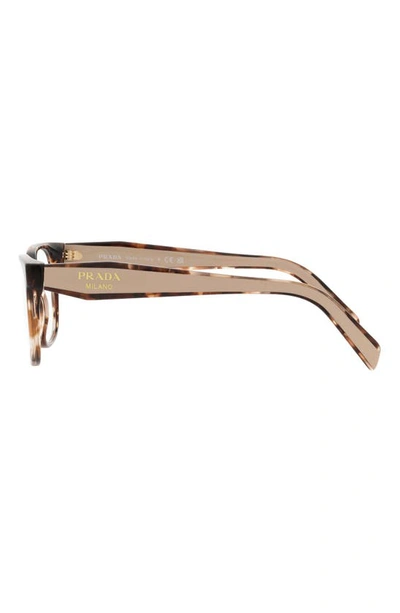 Shop Prada 54mm Rectangular Optical Glasses In Caramel