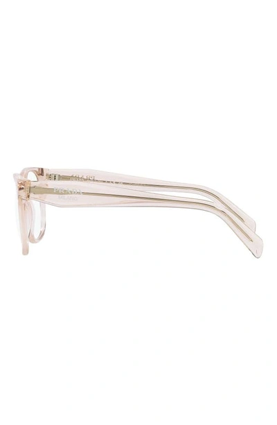 Prada 54mm Rectangular Optical Glasses In Crystal