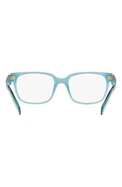 Prada 54mm Rectangular Optical Glasses In Blue
