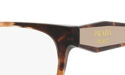 Prada 54mm Rectangular Optical Glasses In Caramel