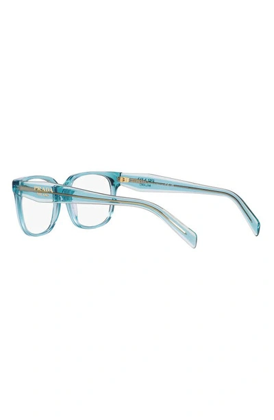 Prada 54mm Rectangular Optical Glasses In Blue