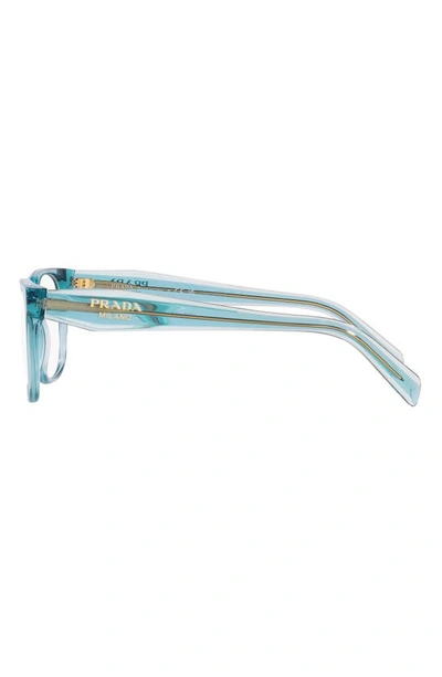 Prada 54mm Rectangular Optical Glasses In Blue