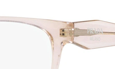 Prada 54mm Rectangular Optical Glasses In Crystal