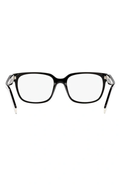 Prada 54mm Rectangular Optical Glasses In Black