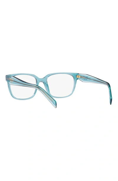 Prada 54mm Rectangular Optical Glasses In Blue