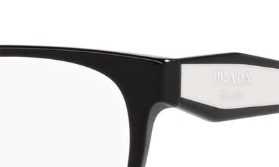 Prada 54mm Rectangular Optical Glasses In Black