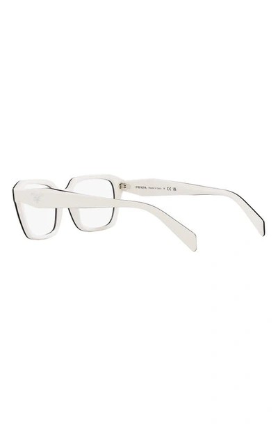 Shop Prada 54mm Rectangular Optical Glasses In White