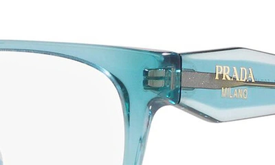 Prada 54mm Rectangular Optical Glasses In Blue