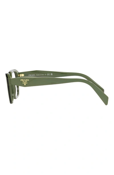 Shop Prada 54mm Rectangular Optical Glasses In Green