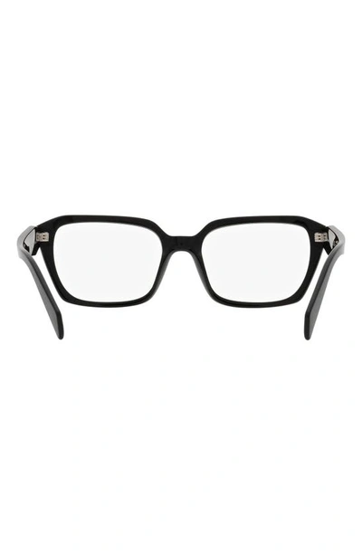 Prada 54mm Rectangular Optical Glasses In Black