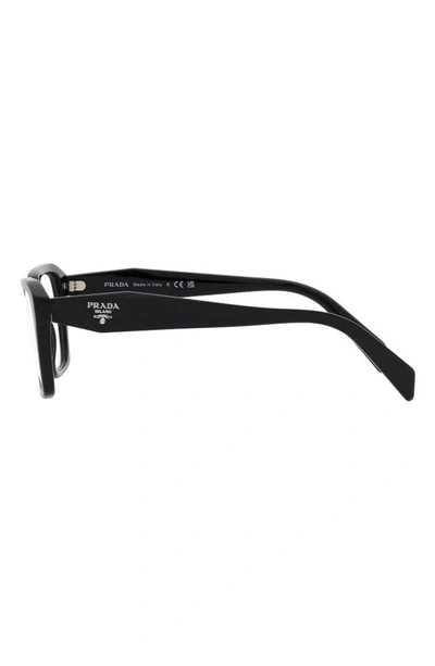 Shop Prada 54mm Rectangular Optical Glasses In Black