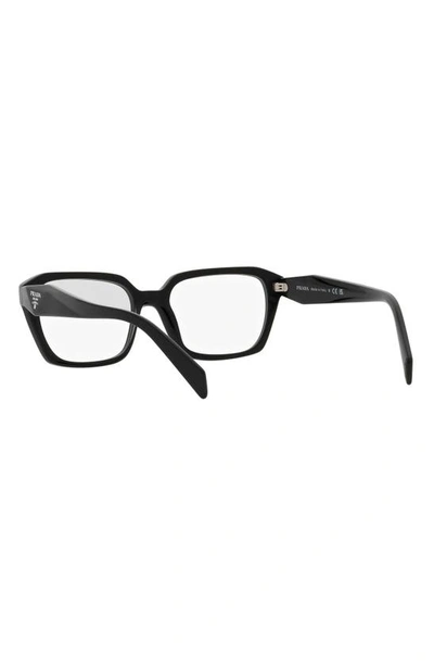 Prada 54mm Rectangular Optical Glasses In Black