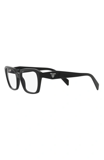 Prada 54mm Rectangular Optical Glasses In Black