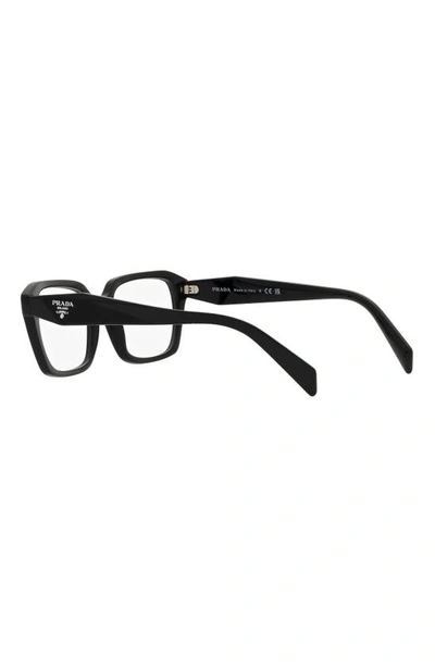 Prada 54mm Rectangular Optical Glasses In Black