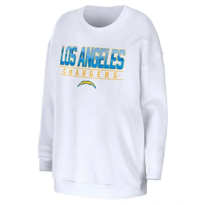 Shop Wear By Erin Andrews White Los Angeles Chargers Domestic Pullover Sweatshirt