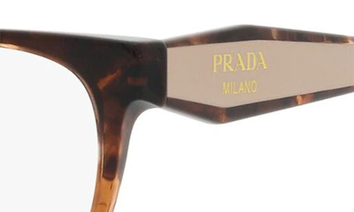 Shop Prada 55mm Rectangular Optical Glasses In Caramel
