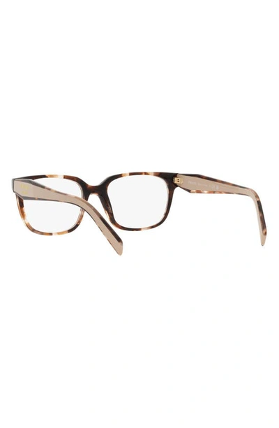 Prada 52mm Rectangular Optical Glasses In Caramel