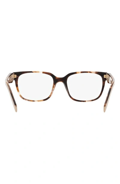 Prada 52mm Rectangular Optical Glasses In Caramel