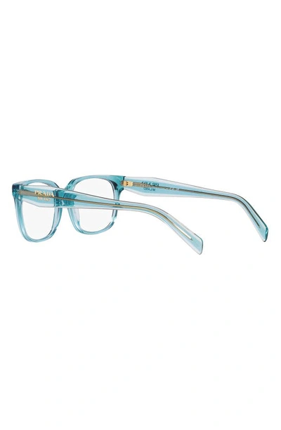 Prada 52mm Rectangular Optical Glasses In Blue