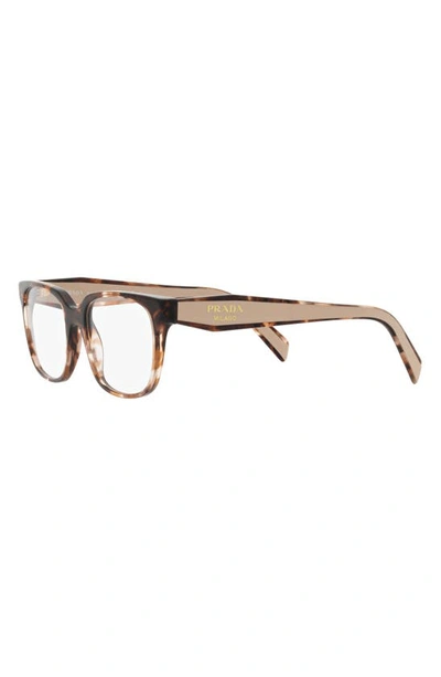 Prada 52mm Rectangular Optical Glasses In Caramel