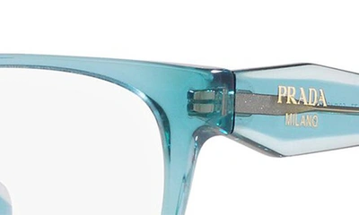 Shop Prada 52mm Rectangular Optical Glasses In Blue