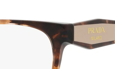 Prada 52mm Rectangular Optical Glasses In Caramel