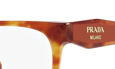 Shop Prada 52mm Rectangular Optical Glasses In Havana