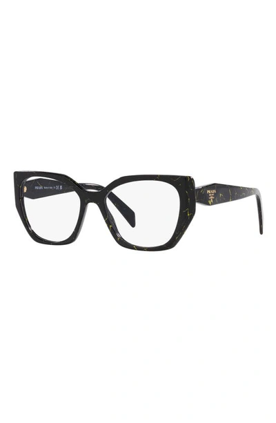 Shop Prada 54mm Square Optical Glasses In Black Yellow