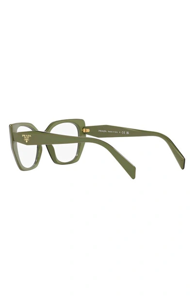 Prada 54mm Square Optical Glasses In Dark Green
