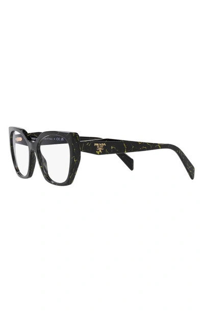 Shop Prada 54mm Square Optical Glasses In Black Yellow