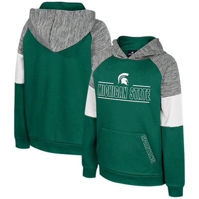 Shop Colosseum Youth  Green Michigan State Spartans Live Hardcore Raglan Pullover Hoodie
