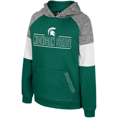 Shop Colosseum Youth  Green Michigan State Spartans Live Hardcore Raglan Pullover Hoodie
